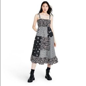 Windsor Strapless dress Polka dot striped cotton